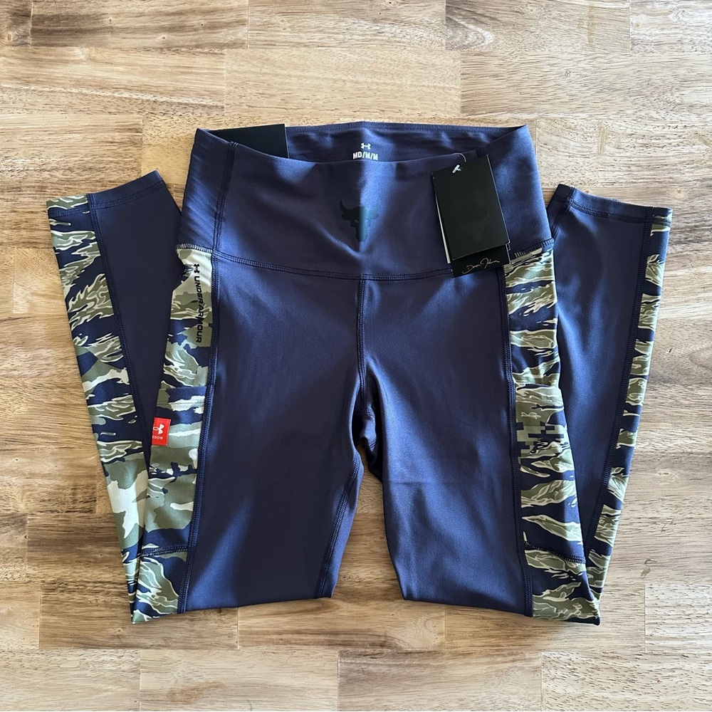 Under Armour Project Rock‎ High Rise Leggings Veterans Day Size M 1373611 558